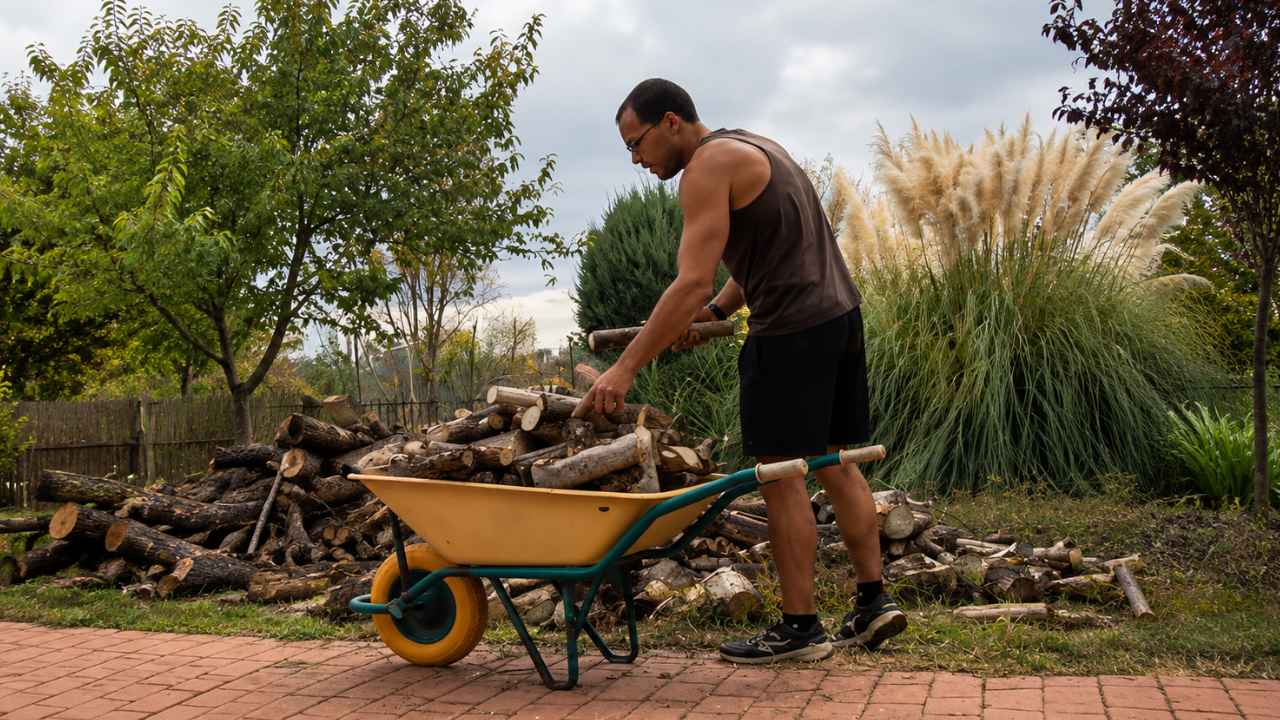 Stocks, autónomo que dejó Madrid, trabajando en su huerto en una finca de Ciudad Real.