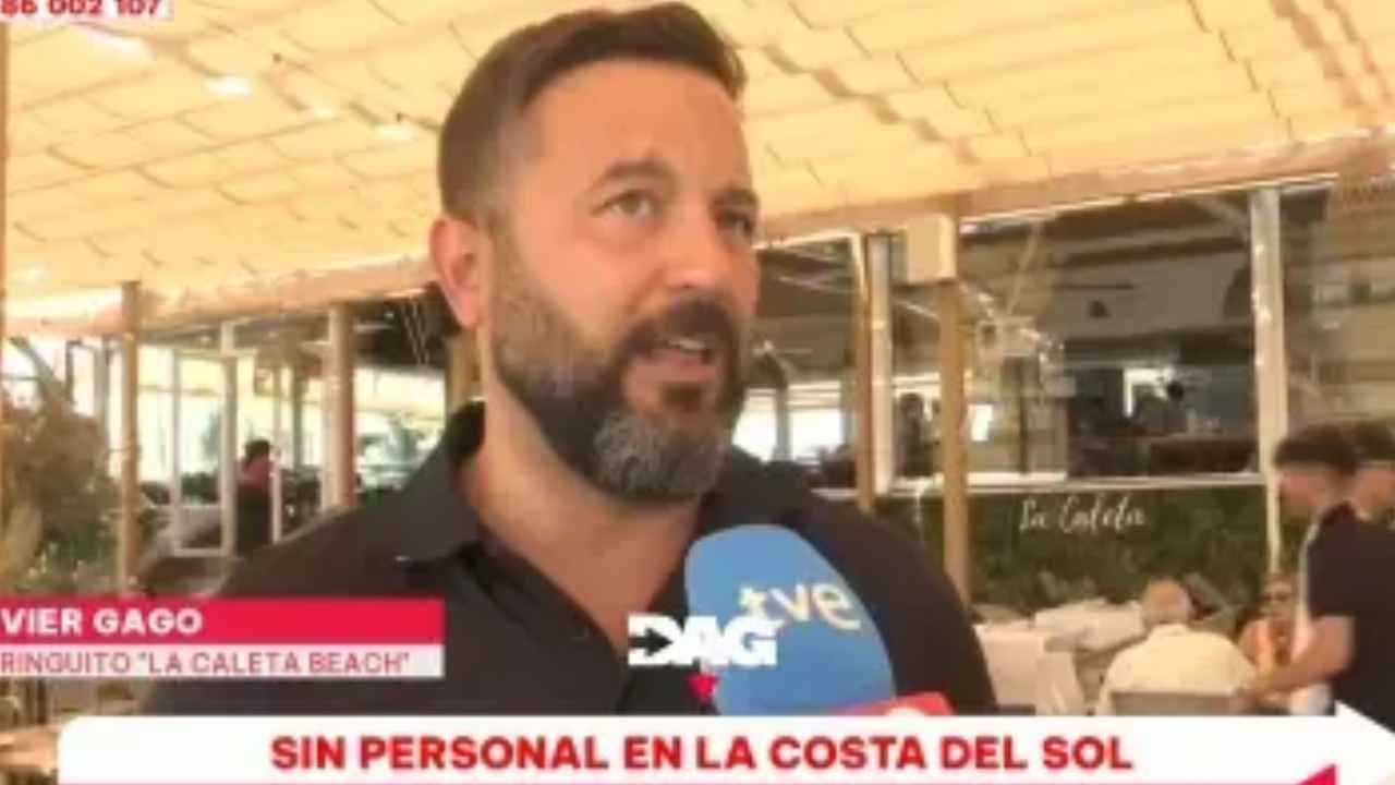 Javier Gago, responsable de La Caleta Beach, durante su intervención sobre la falta de trabajadores en la hostelería de Málaga