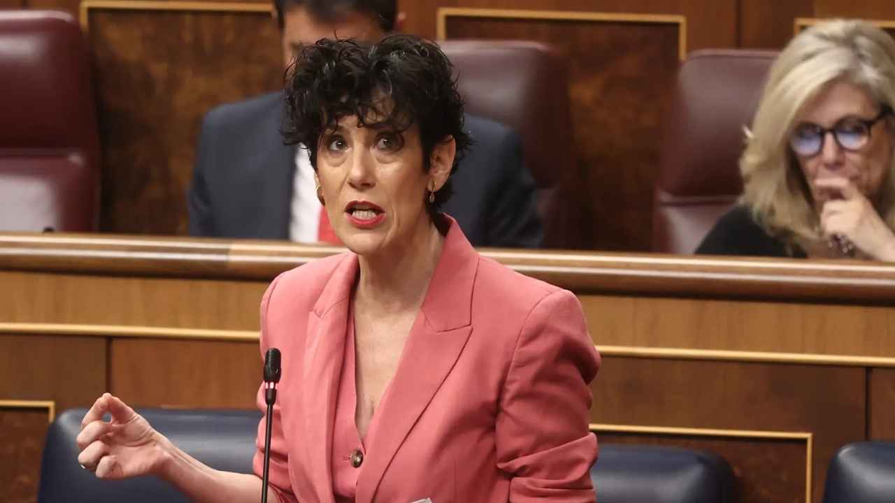 Ministra interviniendo en el Congreso durante una sesión parlamentaria